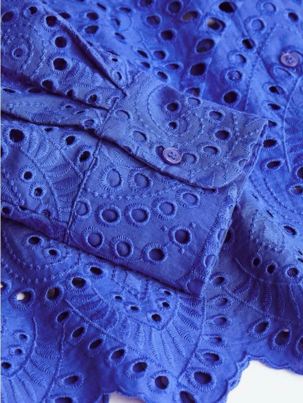 Eyelet Embroidered Button-Front Shirt